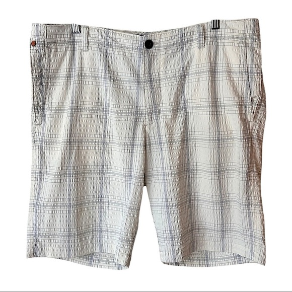 Tommy Bahama Other - Tommy Bahama Men’s Adjustable Waist Nylon Chino Shorts Seersucker Plaid Pockets